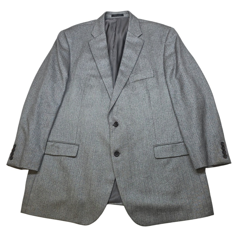 Hart Schaffner Marx Cashmere Sport Coat 50R Gray Herringbone Loro Piana‎ Italy